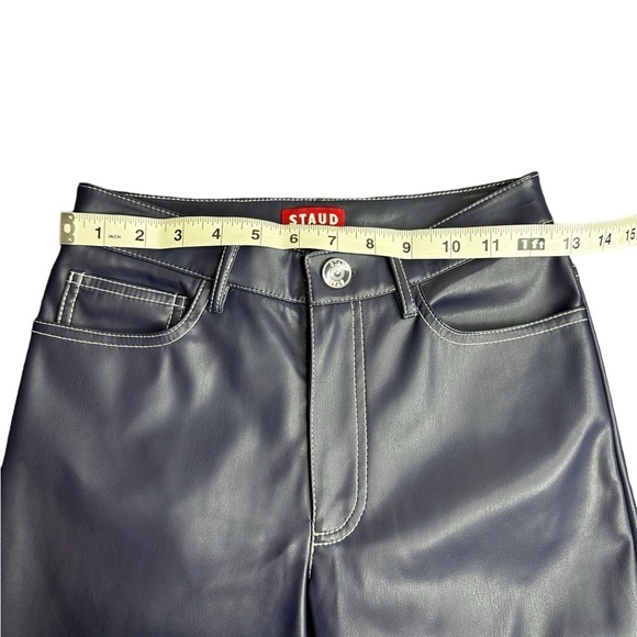 New STAUD Elliot Pant Vegan Leather Navy - Picture 5 of 9